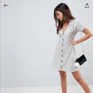 ASOS button through mini casual skater dress NEW